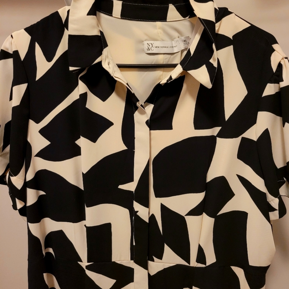 New York & Company Black and White Dress XL - Picture 4 of 5